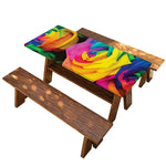 LGBT Pride Rainbow Roses Print Picnic Table Cover