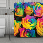LGBT Pride Rainbow Roses Print Polyester Shower Curtain