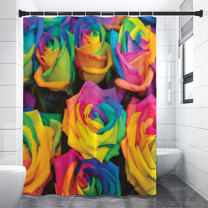 LGBT Pride Rainbow Roses Print Premium Shower Curtain