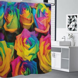 LGBT Pride Rainbow Roses Print Premium Shower Curtain