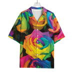 LGBT Pride Rainbow Roses Print Rayon Hawaiian Shirt