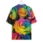 LGBT Pride Rainbow Roses Print Rayon Hawaiian Shirt