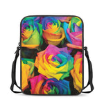 LGBT Pride Rainbow Roses Print Rectangular Crossbody Bag