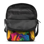 LGBT Pride Rainbow Roses Print Rectangular Crossbody Bag