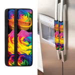 LGBT Pride Rainbow Roses Print Refrigerator Handle Covers