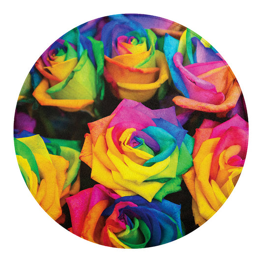 LGBT Pride Rainbow Roses Print Round Blanket