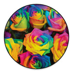 LGBT Pride Rainbow Roses Print Round Floor Mat