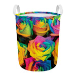LGBT Pride Rainbow Roses Print Round Laundry Basket