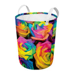 LGBT Pride Rainbow Roses Print Round Laundry Basket