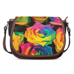 LGBT Pride Rainbow Roses Print Saddle Bag