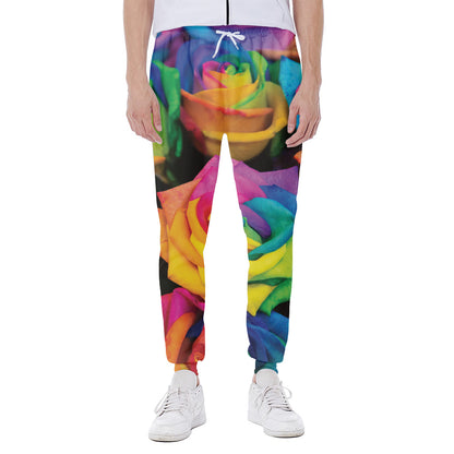 LGBT Pride Rainbow Roses Print Scuba Joggers