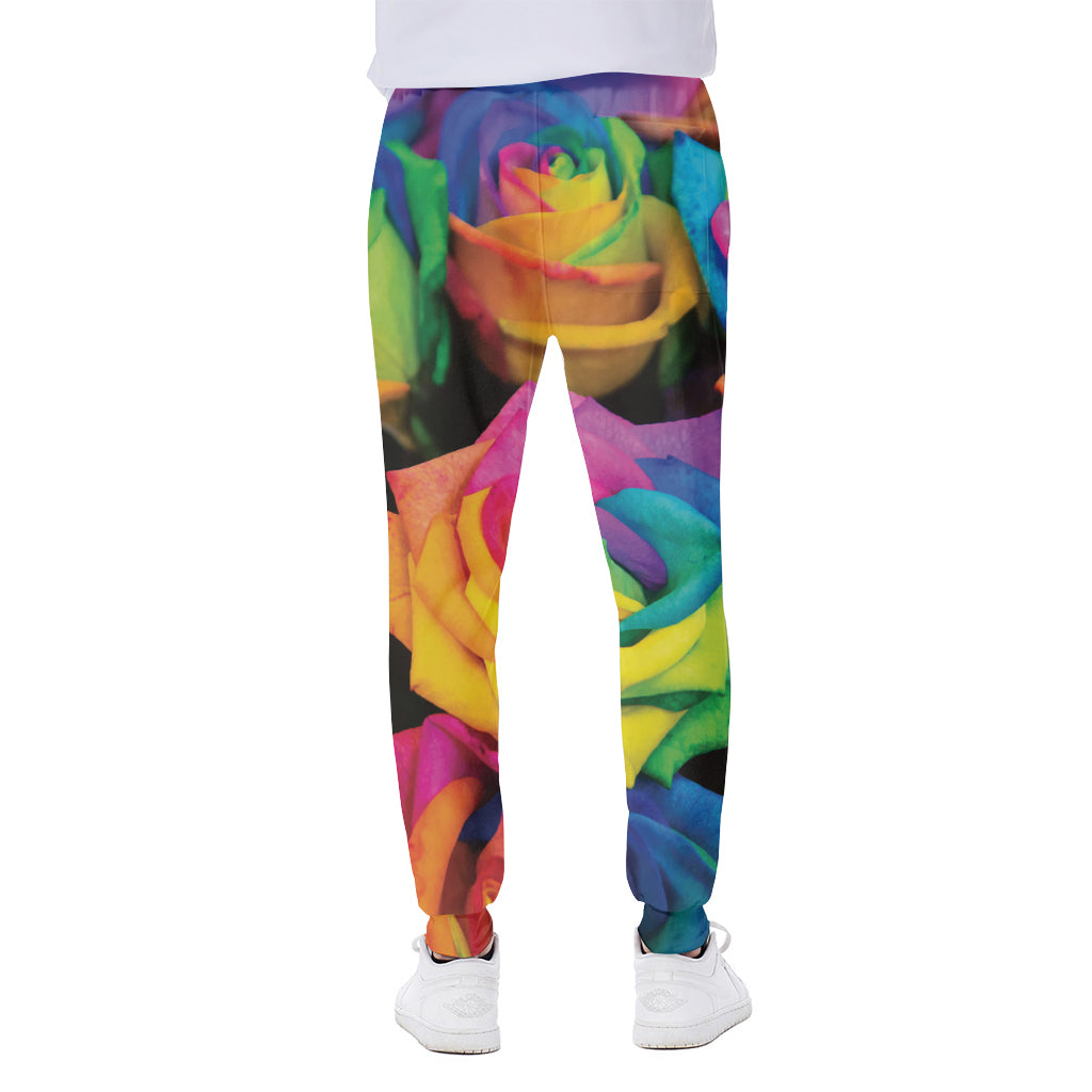 LGBT Pride Rainbow Roses Print Scuba Joggers