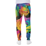 LGBT Pride Rainbow Roses Print Scuba Joggers