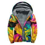 LGBT Pride Rainbow Roses Print Sherpa Lined Zip Up Hoodie