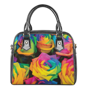 LGBT Pride Rainbow Roses Print Shoulder Handbag