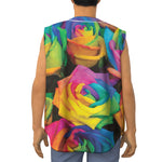 LGBT Pride Rainbow Roses Print Sleeveless Baseball Jersey