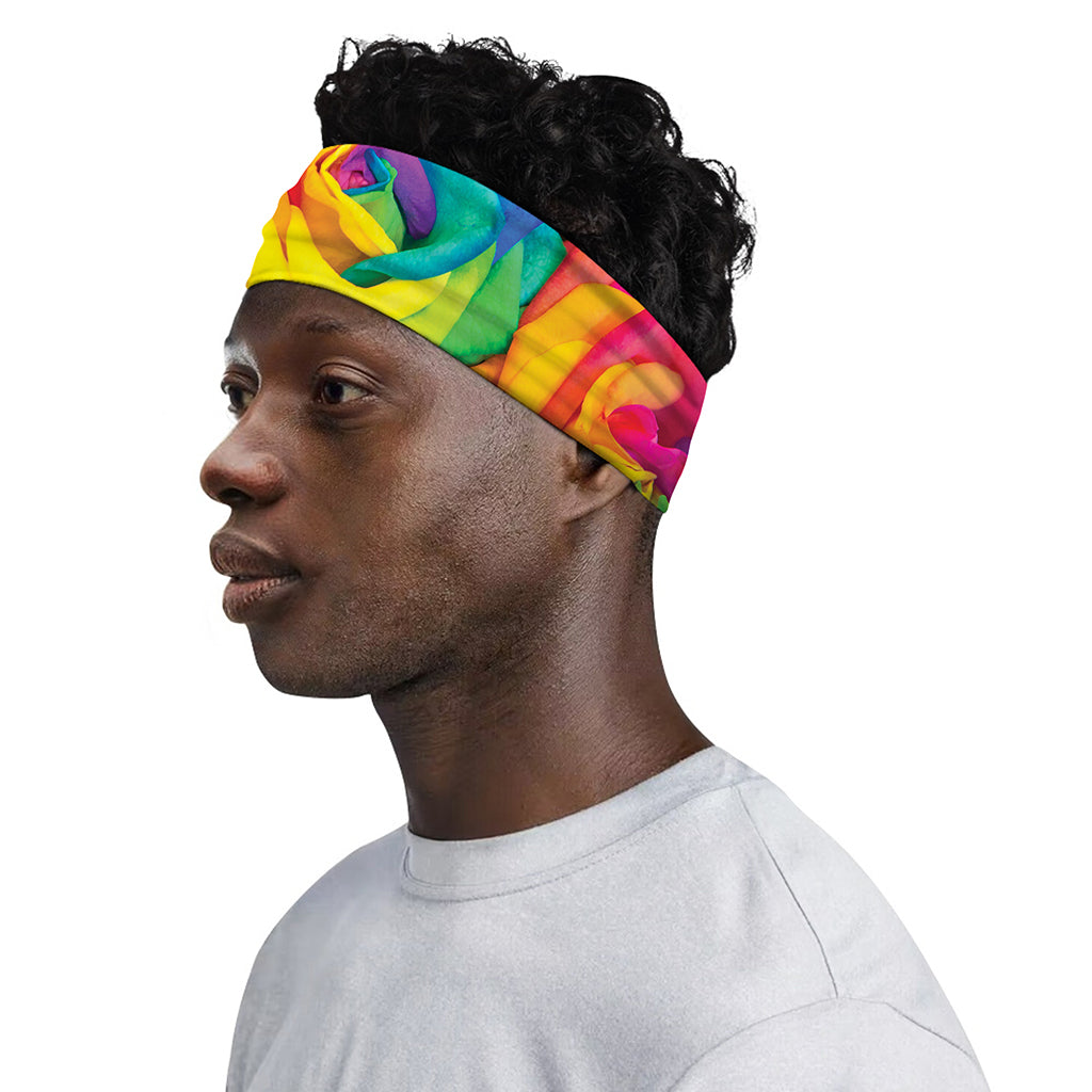 LGBT Pride Rainbow Roses Print Sports Headband
