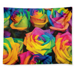 LGBT Pride Rainbow Roses Print Tapestry