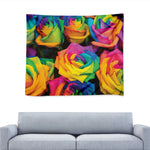 LGBT Pride Rainbow Roses Print Tapestry