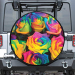 LGBT Pride Rainbow Roses Print Tire Cover