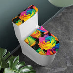 LGBT Pride Rainbow Roses Print Toilet Lid And Tank Cover Set