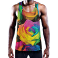 LGBT Pride Rainbow Roses Print Men's Workout Tank Top