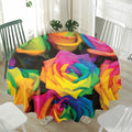 LGBT Pride Rainbow Roses Print Waterproof Round Tablecloth