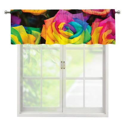 LGBT Pride Rainbow Roses Print Window Valance