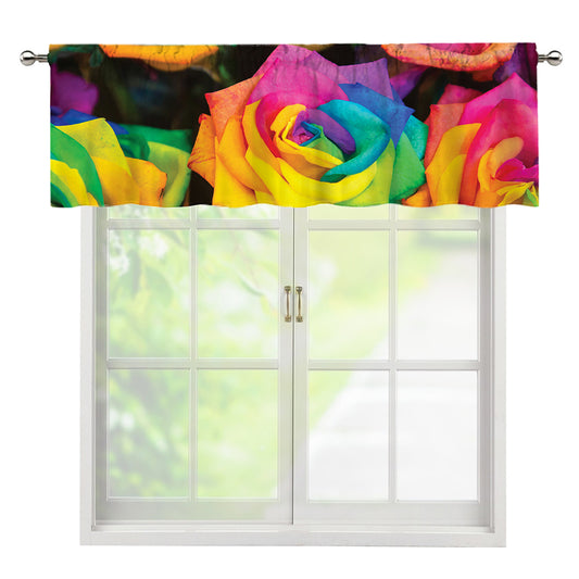 LGBT Pride Rainbow Roses Print Window Valance