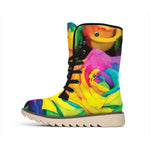 LGBT Pride Rainbow Roses Print Winter Boots