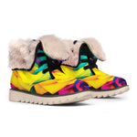 LGBT Pride Rainbow Roses Print Winter Boots