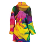 LGBT Pride Rainbow Roses Print Women's Bathrobe