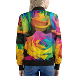 LGBT Pride Rainbow Roses Print Women's Bomber Jacket