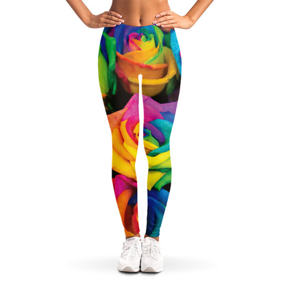 LGBT Pride Rainbow Roses Print Women's Leggings