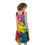 LGBT Pride Rainbow Roses Print Women's Sleeveless Dress