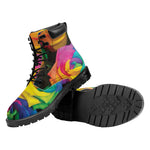LGBT Pride Rainbow Roses Print Work Boots