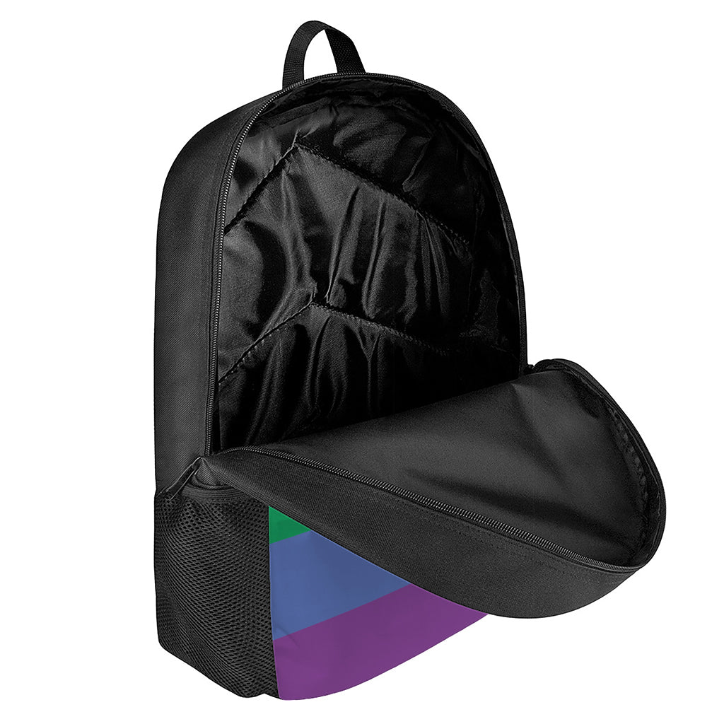 LGBT Pride Rainbow Striped Print 17 Inch Backpack
