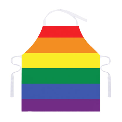 LGBT Pride Rainbow Striped Print Adjustable Apron