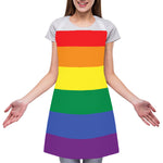 LGBT Pride Rainbow Striped Print Adjustable Apron