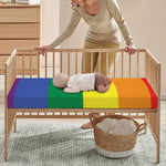 LGBT Pride Rainbow Striped Print Baby Crib Sheet