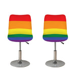 LGBT Pride Rainbow Striped Print Bar Stool Covers