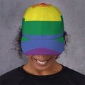LGBT Pride Rainbow Striped Print Baseball Cap