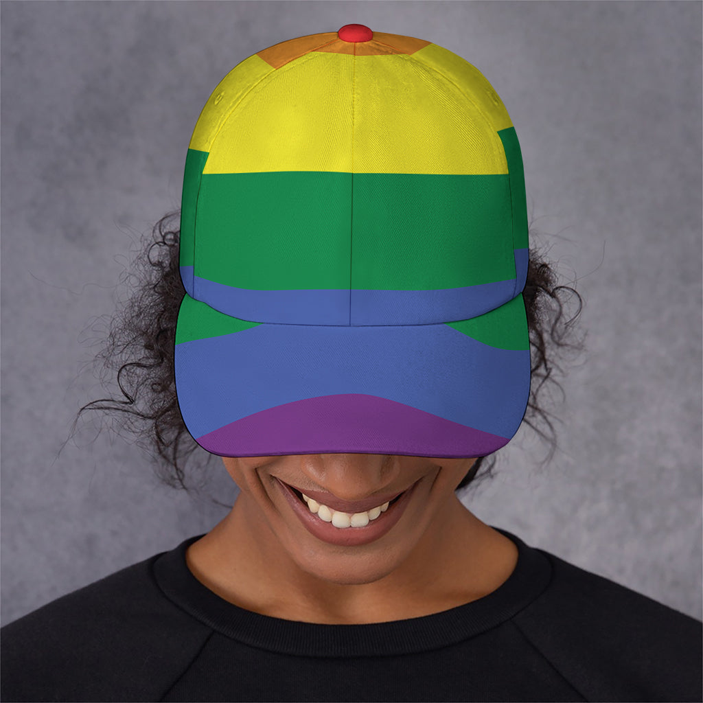 LGBT Pride Rainbow Striped Print Baseball Cap