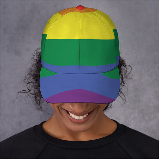 LGBT Pride Rainbow Striped Print Baseball Cap