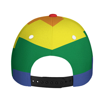 LGBT Pride Rainbow Striped Print Baseball Cap