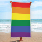 LGBT Pride Rainbow Striped Print Beach Towel