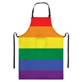 LGBT Pride Rainbow Striped Print Bib Apron With Pocket