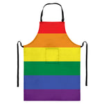 LGBT Pride Rainbow Striped Print Bib Apron With Pocket