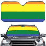 LGBT Pride Rainbow Striped Print Car Windshield Sun Shade