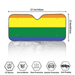 LGBT Pride Rainbow Striped Print Car Windshield Sun Shade